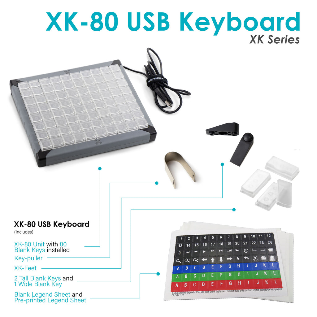 Reprogrammable Keyboard Keys X-keys XK-80 Key Programmable Keyboard – X-keys-UK (Keyboard ...